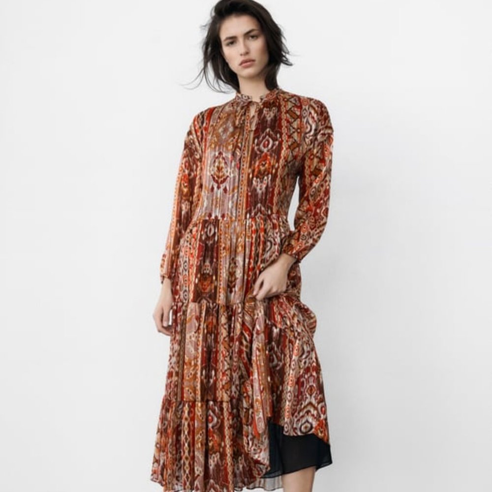Zara PRINTED MIDI DRESS